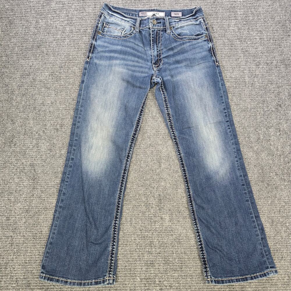 BKE Jake Bootcut Jeans Mens 30x28 Blue Medium Wash Stretch Denim